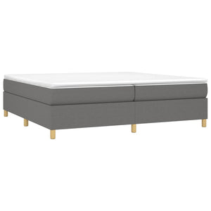 vidaXL Dark Grey Box Spring Bed Frame 200x200 cm Fabric