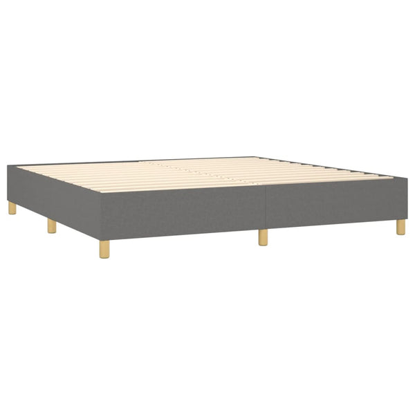 vidaXL Dark Grey Box Spring Bed Frame 200x200 cm Fabric