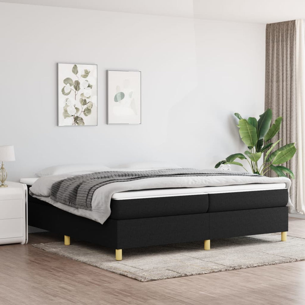 vidaXL Box Spring Bed Frame Black 200x200 cm Fabric