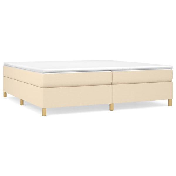 vidaXL Cream Box Spring Bed Frame 200x200 cm Fabric