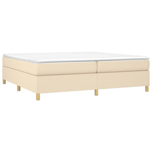 vidaXL Cream Box Spring Bed Frame 200x200 cm Fabric