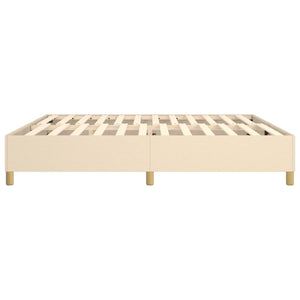 vidaXL Cream Box Spring Bed Frame 200x200 cm Fabric