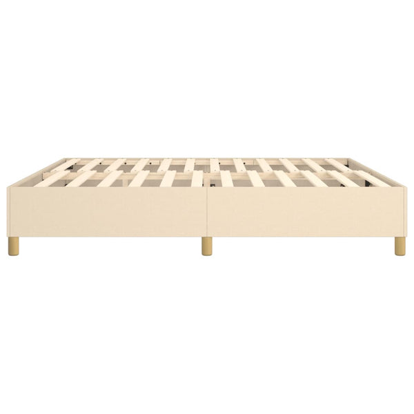 vidaXL Cream Box Spring Bed Frame 200x200 cm Fabric