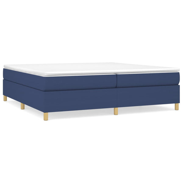 vidaXL Box Spring Bed Frame Blue 200x200 cm Fabric