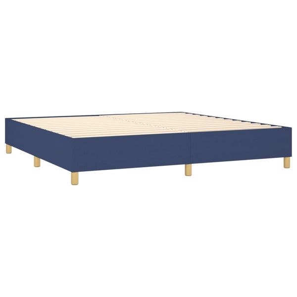 vidaXL Box Spring Bed Frame Blue 200x200 cm Fabric