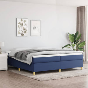 vidaXL Box Spring Bed Frame Blue 200x200 cm Fabric