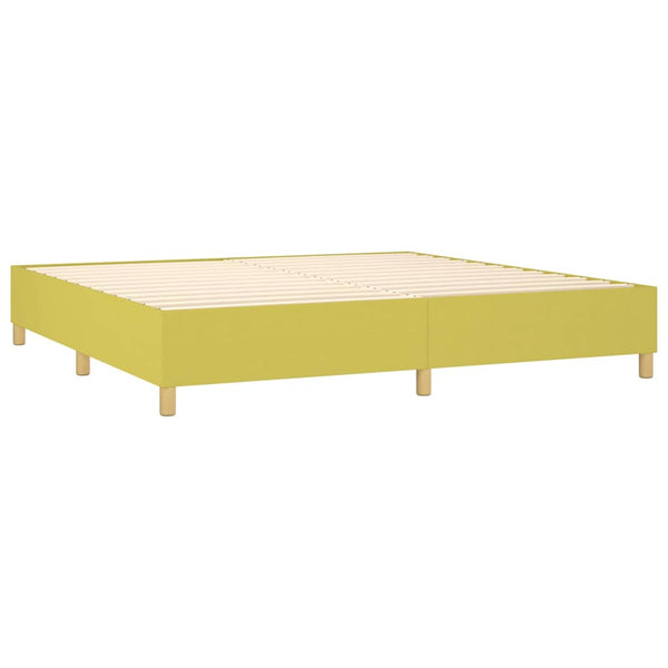vidaXL Box Spring Bed Frame Green 200x200 cm Fabric