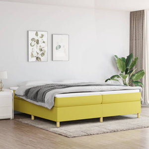 vidaXL Box Spring Bed Frame Green 200x200 cm Fabric