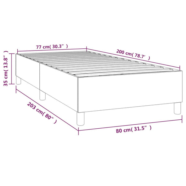 vidaXL Faux Leather Box Spring Bed Frame White 80x200 cm