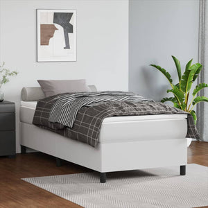 vidaXL Faux Leather Box Spring Bed Frame White 80x200 cm