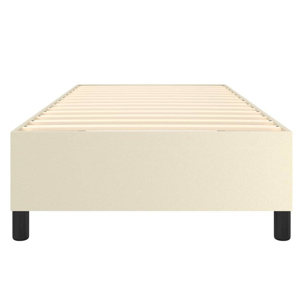 vidaXL Box Spring Bed Frame Cream 90x190 cm Faux Leather