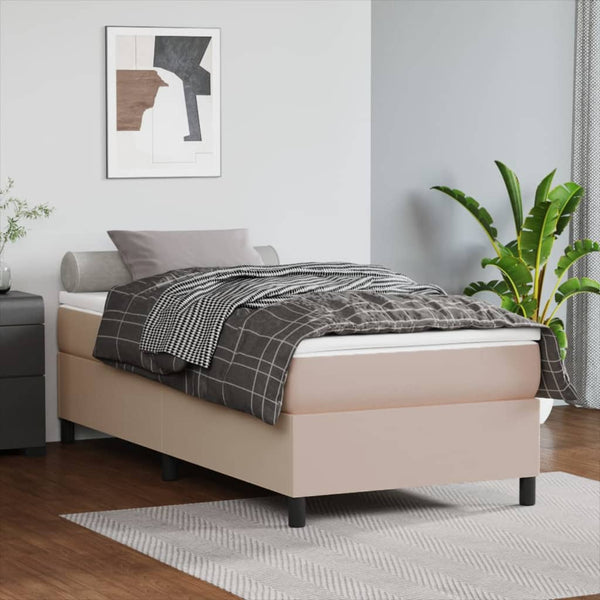 vidaXL Box Spring Bed Frame Cappuccino Brown 90x190 cm Faux Leather