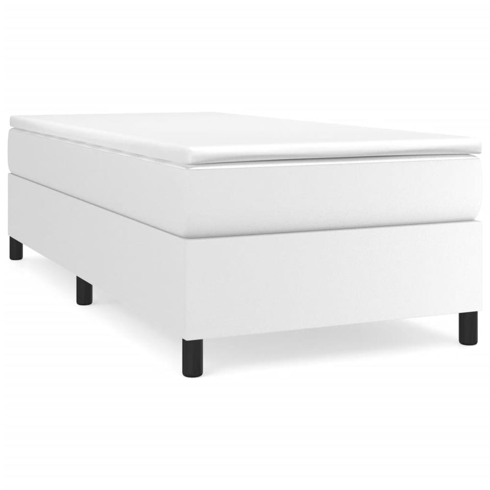 vidaXL Box Spring Bed Frame White 90x200 cm Faux Leather