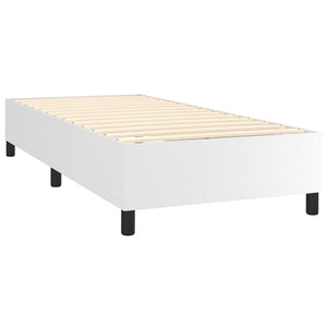 vidaXL Box Spring Bed Frame White 90x200 cm Faux Leather