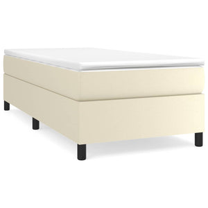 vidaXL Cream Box Spring Bed Frame 100x200 cm Faux Leather