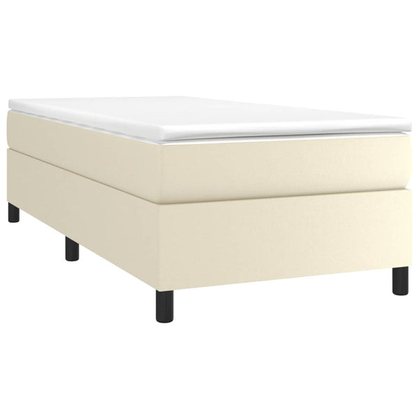 vidaXL Cream Box Spring Bed Frame 100x200 cm Faux Leather