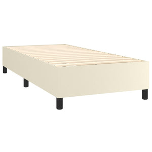 vidaXL Cream Box Spring Bed Frame 100x200 cm Faux Leather