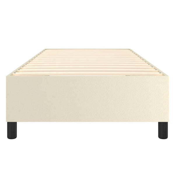 vidaXL Cream Box Spring Bed Frame 100x200 cm Faux Leather