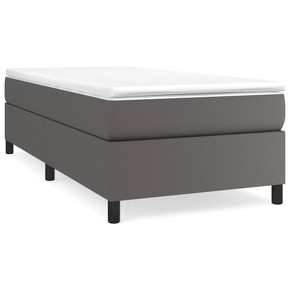 vidaXL Box Spring Bed Frame Grey 100x200 cm Faux Leather