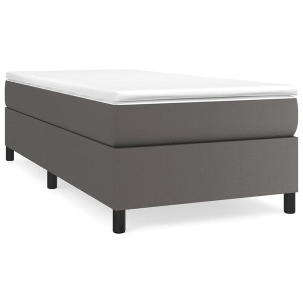 vidaXL Box Spring Bed Frame Grey 100x200 cm Faux Leather