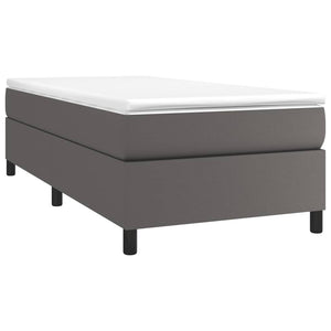 vidaXL Box Spring Bed Frame Grey 100x200 cm Faux Leather