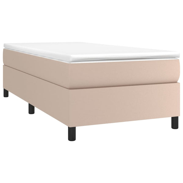 vidaXL Box Spring Bed Frame Cappuccino Brown 100x200 cm Faux Leather