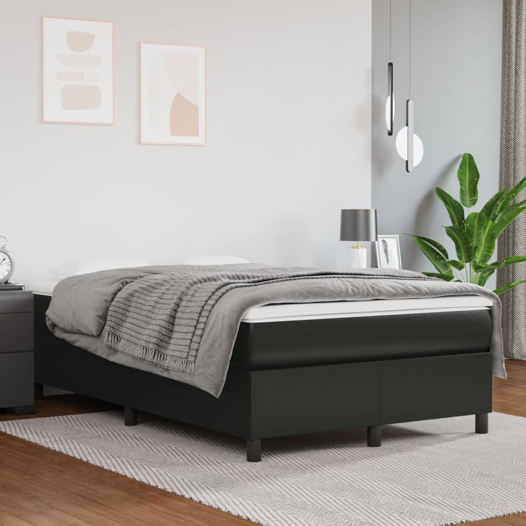 vidaXL Box Spring Bed Frame Black 120x200 cm Faux Leather