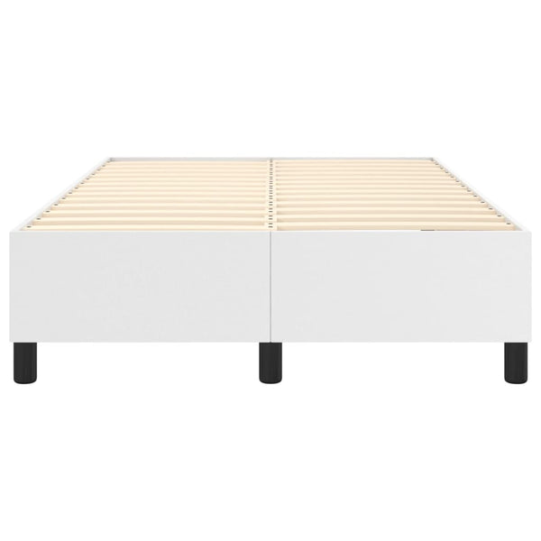 vidaXL Faux Leather Box Spring Bed Frame White 120x200 cm