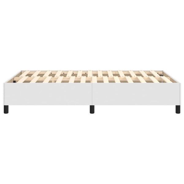 vidaXL Faux Leather Box Spring Bed Frame White 120x200 cm
