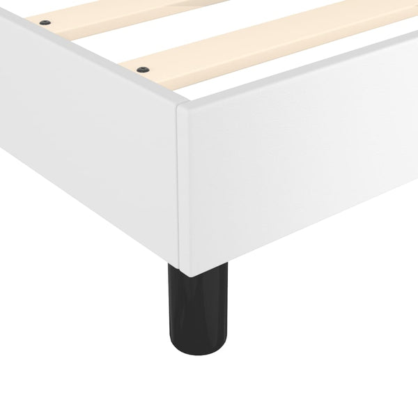vidaXL Faux Leather Box Spring Bed Frame White 120x200 cm