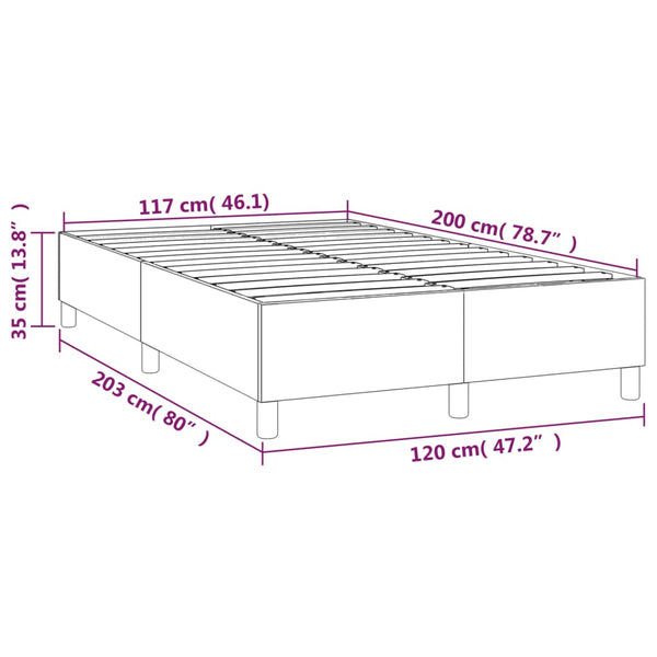 vidaXL Faux Leather Box Spring Bed Frame White 120x200 cm