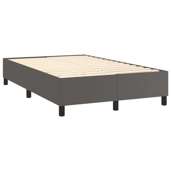 vidaXL Box Spring Bed Frame Grey 120x200 cm Faux Leather