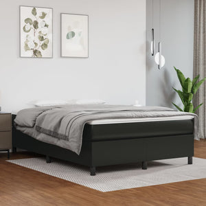 vidaXL Box Spring Bed Frame Black 140x190 cm Faux Leather