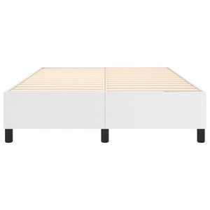 vidaXL Box Spring Bed Frame White 140x190 cm Faux Leather