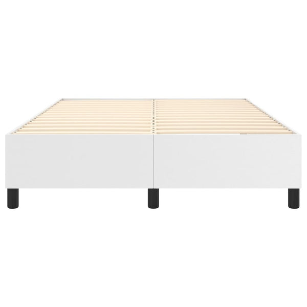 vidaXL Box Spring Bed Frame White 140x190 cm Faux Leather