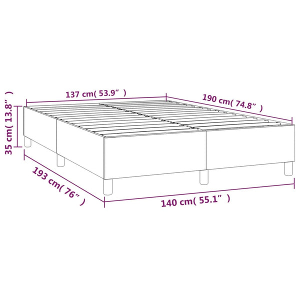 vidaXL Box Spring Bed Frame White 140x190 cm Faux Leather