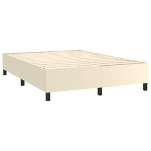 vidaXL Cream Box Spring Bed Frame 140x190 cm Faux Leather