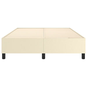 vidaXL Cream Box Spring Bed Frame 140x190 cm Faux Leather