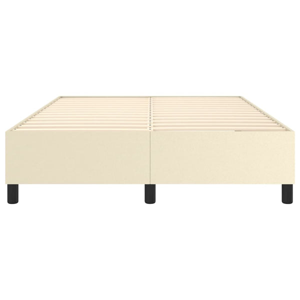 vidaXL Cream Box Spring Bed Frame 140x190 cm Faux Leather