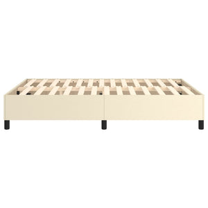 vidaXL Cream Box Spring Bed Frame 140x190 cm Faux Leather