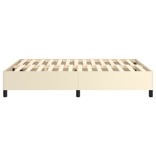 vidaXL Cream Box Spring Bed Frame 140x190 cm Faux Leather