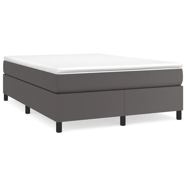 vidaXL Box Spring Bed Frame Grey 140x190 cm Faux Leather
