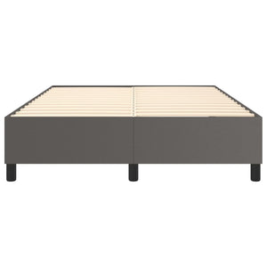 vidaXL Box Spring Bed Frame Grey 140x190 cm Faux Leather
