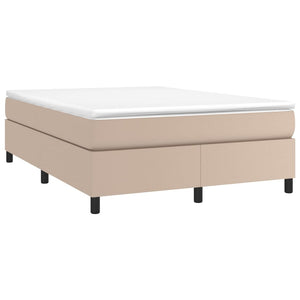 vidaXL Box Spring Bed Frame Cappuccino Brown 140x190 cm Faux Leather