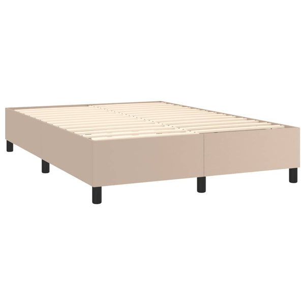 vidaXL Box Spring Bed Frame Cappuccino Brown 140x190 cm Faux Leather