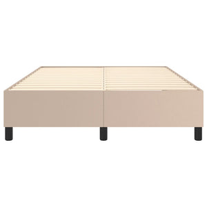 vidaXL Box Spring Bed Frame Cappuccino Brown 140x190 cm Faux Leather