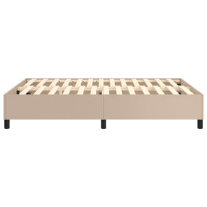 vidaXL Box Spring Bed Frame Cappuccino Brown 140x190 cm Faux Leather