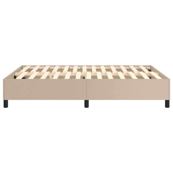 vidaXL Box Spring Bed Frame Cappuccino Brown 140x190 cm Faux Leather