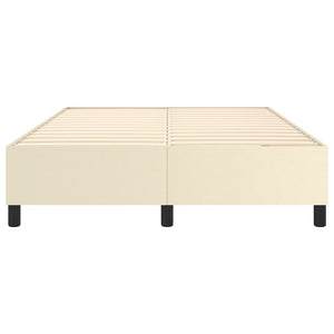 vidaXL Box Spring Bed Frame Cream 140x200 cm Faux Leather