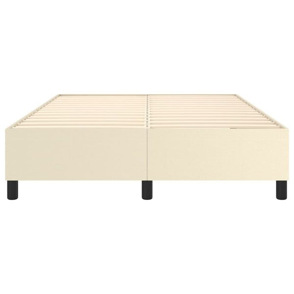 vidaXL Box Spring Bed Frame Cream 140x200 cm Faux Leather